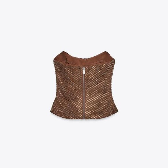 ZARA DRAPED RHINESTONE TOP - Picture 5 of 6